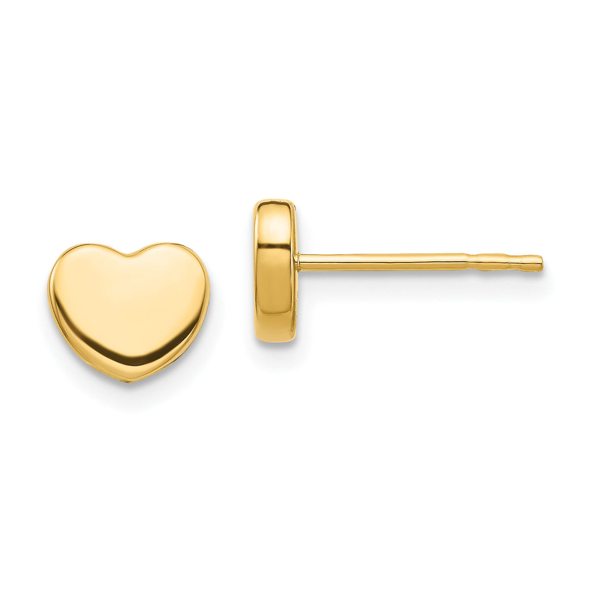 14K Polished Heart Post Earrings-TH993