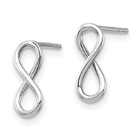 14K White Gold Polished Infinity Post Earrings-TH994W