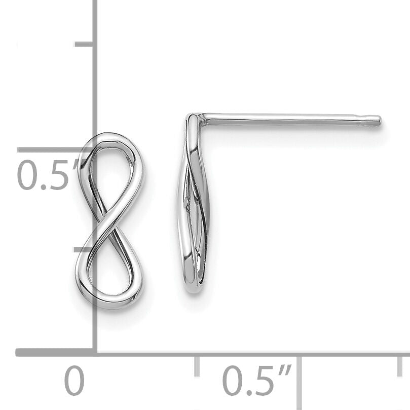 14K White Gold Polished Infinity Post Earrings-TH994W