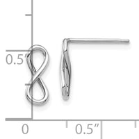 14K White Gold Polished Infinity Post Earrings-TH994W