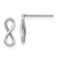 14K White Gold Polished Infinity Post Earrings-TH994W