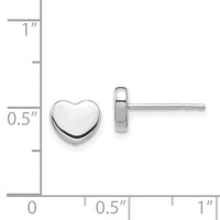 14K White Gold Polished Heart Post Earrings-TH997