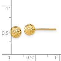14k 6mm Diamond-Cut Ball Post Earrings-TL1027