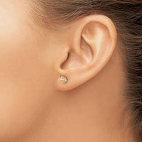 14k Rose Gold 6mm Diamond-Cut Ball Post Earrings-TL1027R