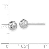 14k White Gold D/C 6mm Ball Post Earrings-TL1027W