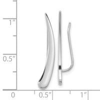 14k White Gold Polished Pointed Ear Climber Earrings-TL1034W