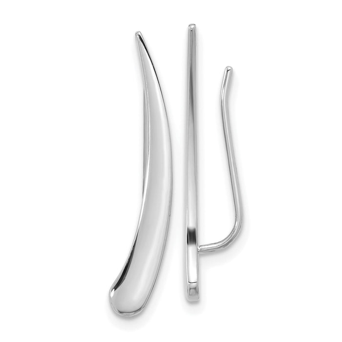 14k White Gold Polished Pointed Ear Climber Earrings-TL1034W
