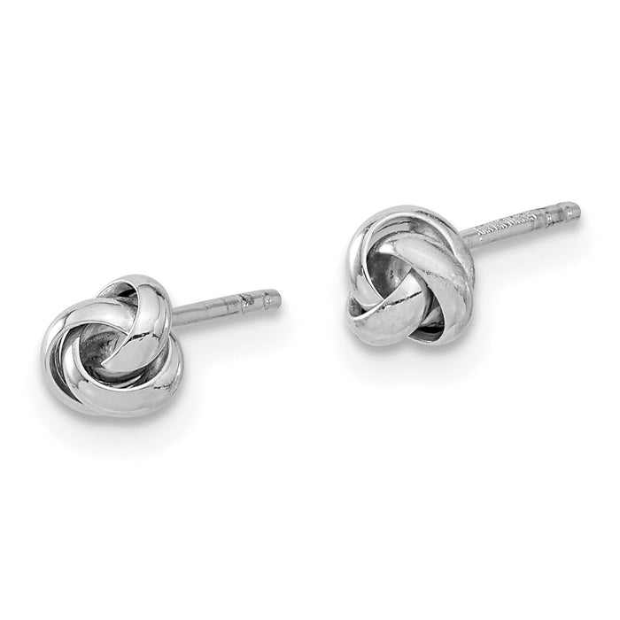 14k White Gold Polished Love Knot Post Earrings-TL1044