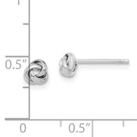 14k White Gold Polished Love Knot Post Earrings-TL1044