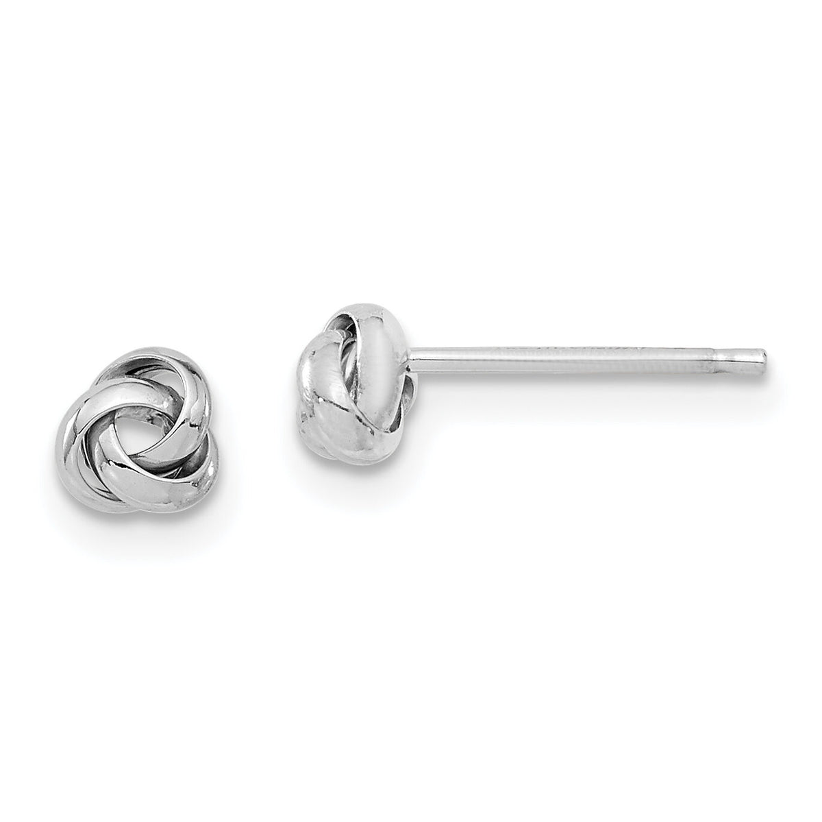 14k White Gold Polished Love Knot Post Earrings-TL1044