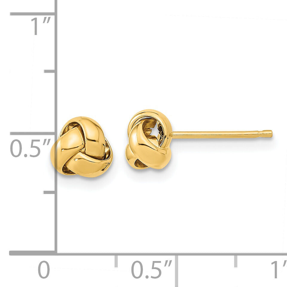 14k Gold Polished Love Knot Post Earrings-TL1046