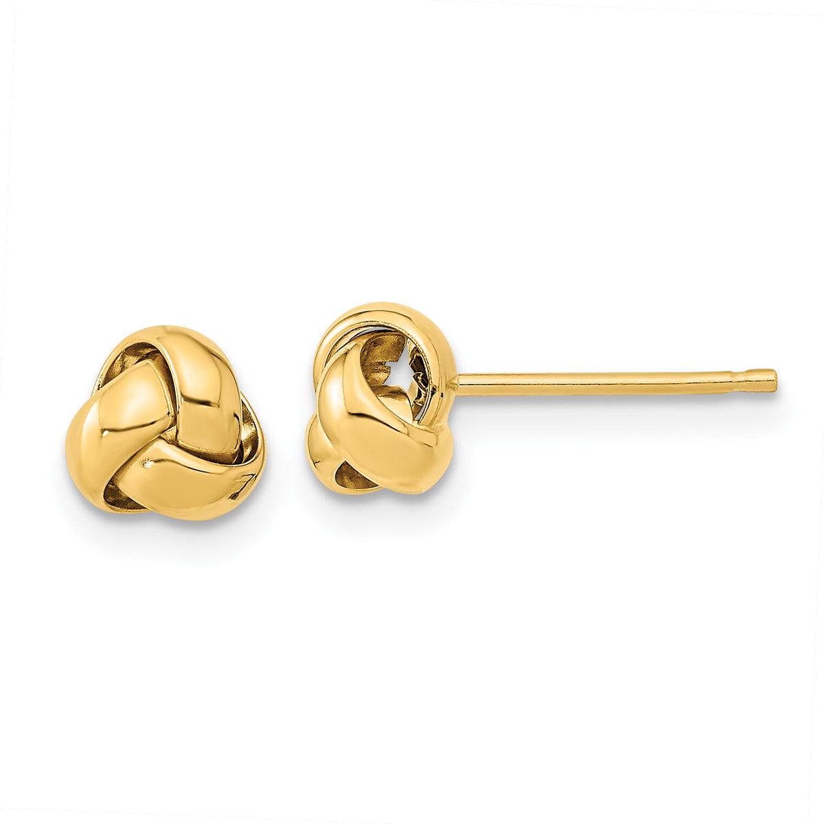 14k Gold Polished Love Knot Post Earrings-TL1046