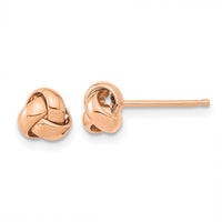 14k Rose Gold Polished Love Knot Post Earrings-TL1046R
