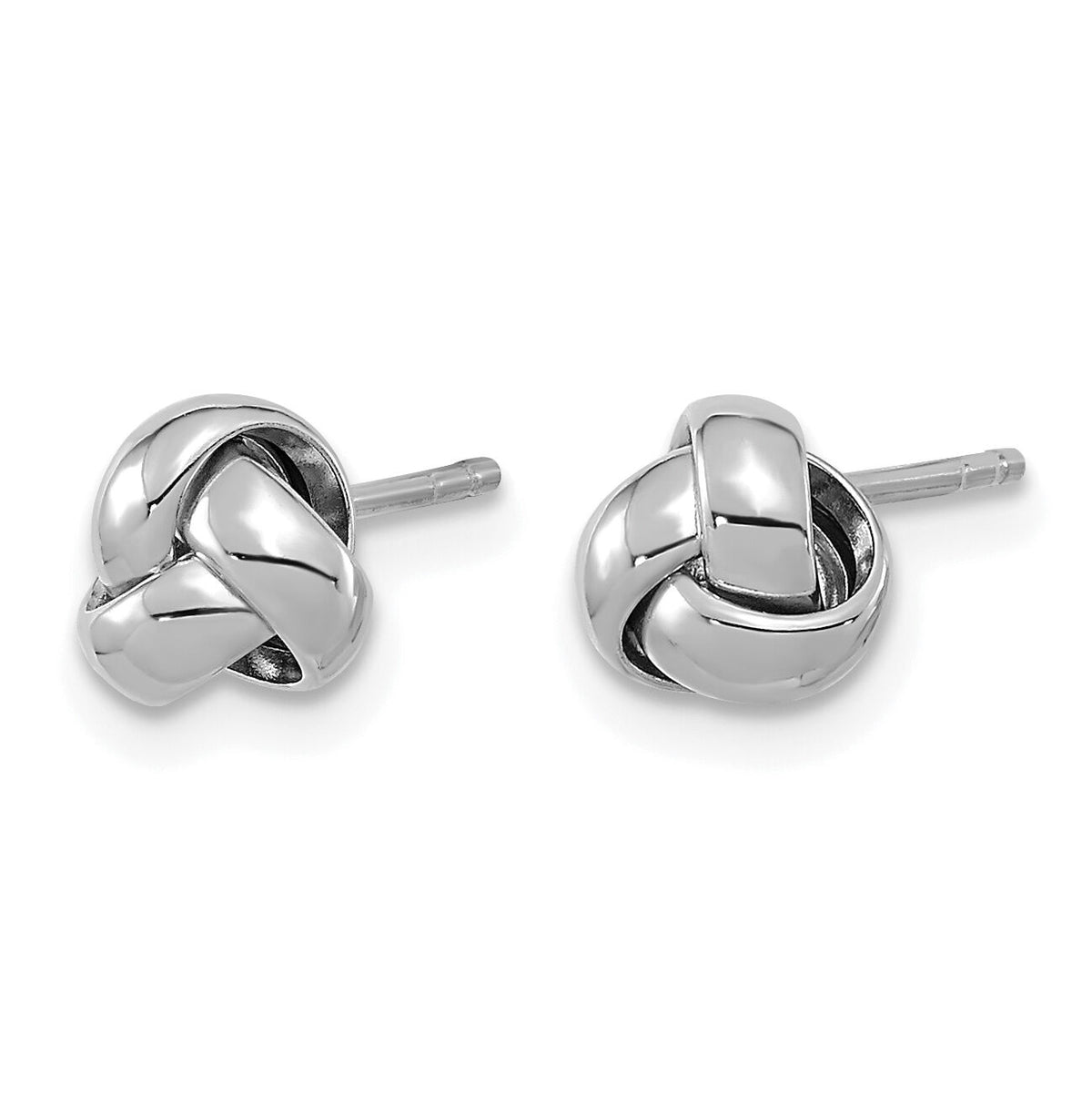 14k White Gold Polished Love Knot Post Earrings-TL1046W