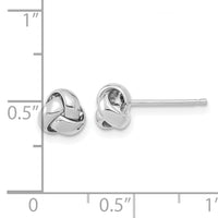 14k White Gold Polished Love Knot Post Earrings-TL1046W