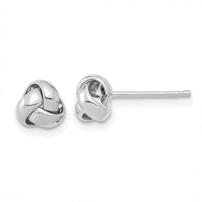 14k White Gold Polished Love Knot Post Earrings-TL1046W