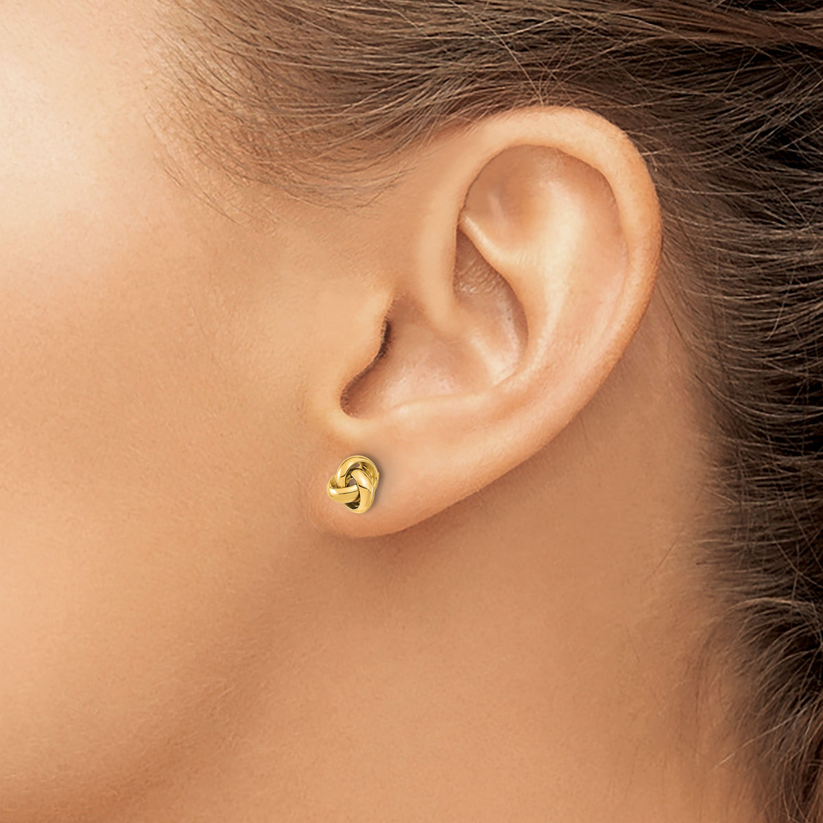 14K Polished Love Knot Post Earrings-TL1047