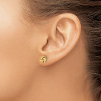 14K Polished Love Knot Post Earrings-TL1047