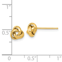 14K Polished Love Knot Post Earrings-TL1047
