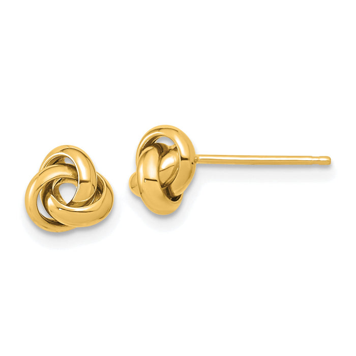 14K Polished Love Knot Post Earrings-TL1047