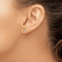 14k Two-Tone Polished Love Knot Post Earrings-TL1047TT