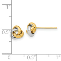 14k Two-Tone Polished Love Knot Post Earrings-TL1047TT