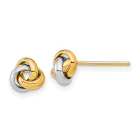 14k Two-Tone Polished Love Knot Post Earrings-TL1047TT