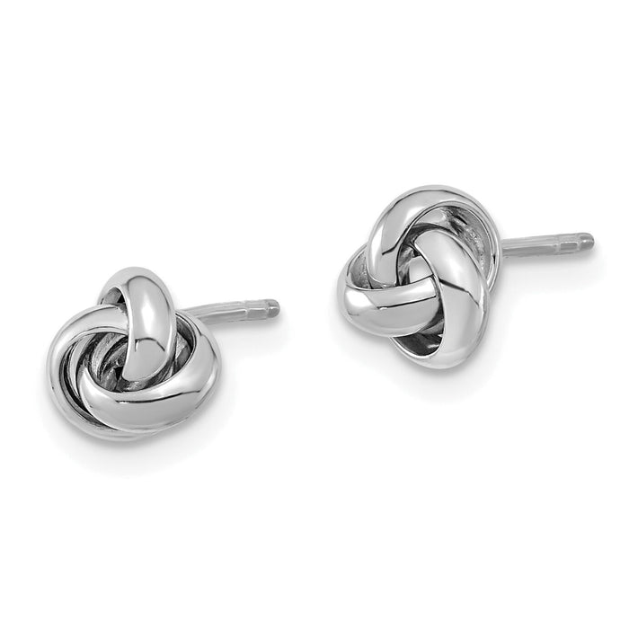 14k White Gold Polished Knot Post Earrings-TL1047W