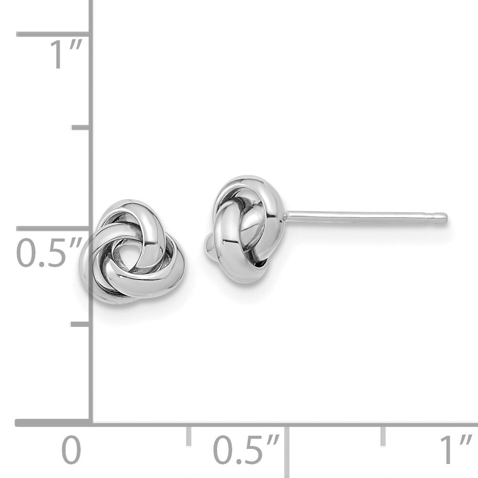 14k White Gold Polished Knot Post Earrings-TL1047W