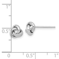 14k White Gold Polished Knot Post Earrings-TL1047W