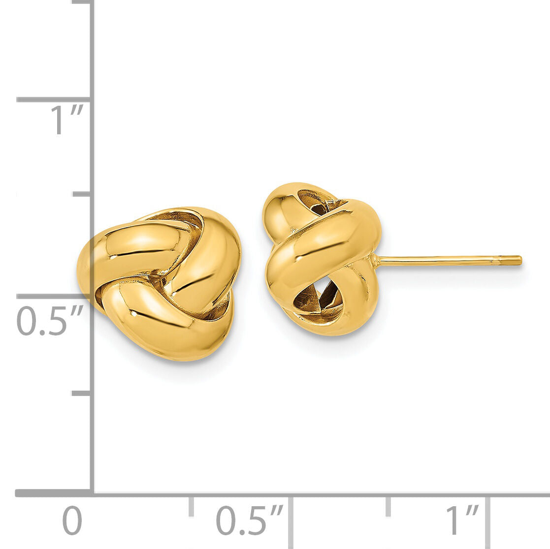 14k Polished Love Knot Post Earrings-TL1048