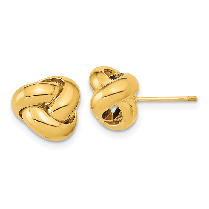 14k Polished Love Knot Post Earrings-TL1048