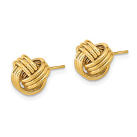 14k Polished Triple Love Knot Post Earrings-TL1050