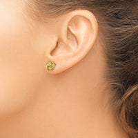 14k Polished Triple Love Knot Post Earrings-TL1050