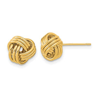 14k Polished Triple Love Knot Post Earrings-TL1050