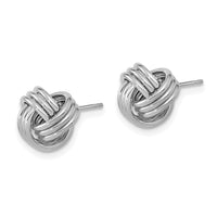14k White Gold Polished Triple Love Knot Post Earrings-TL1050W