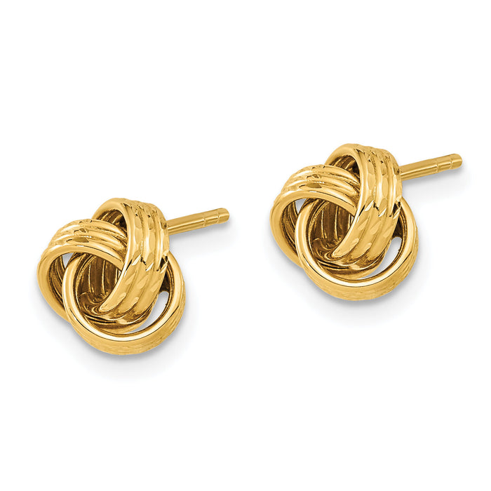 14K Polished Love knot Post Earrings-TL1052