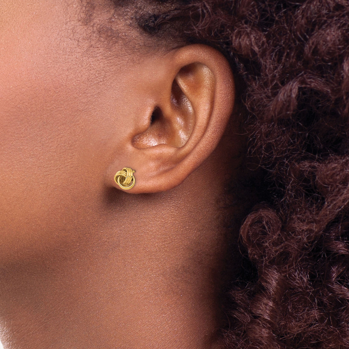14K Polished Love knot Post Earrings-TL1052