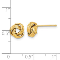 14K Polished Love knot Post Earrings-TL1052