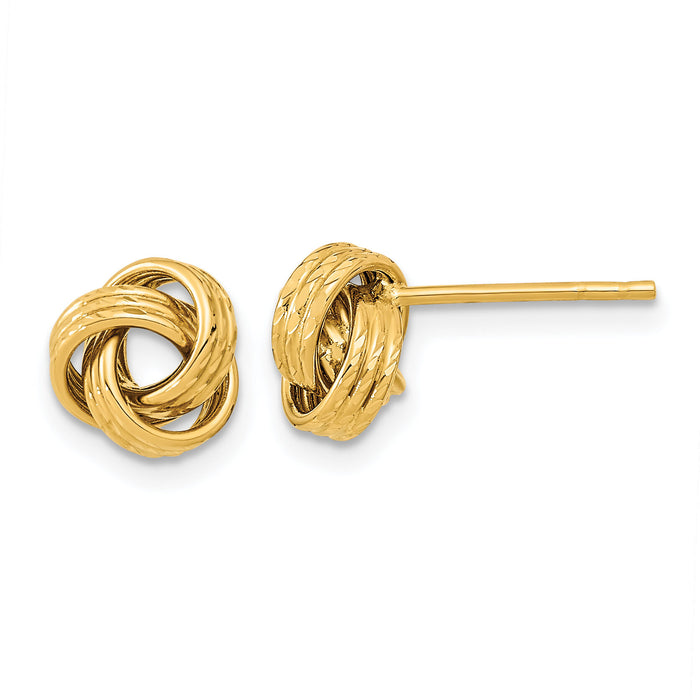 14K Polished Love knot Post Earrings-TL1052