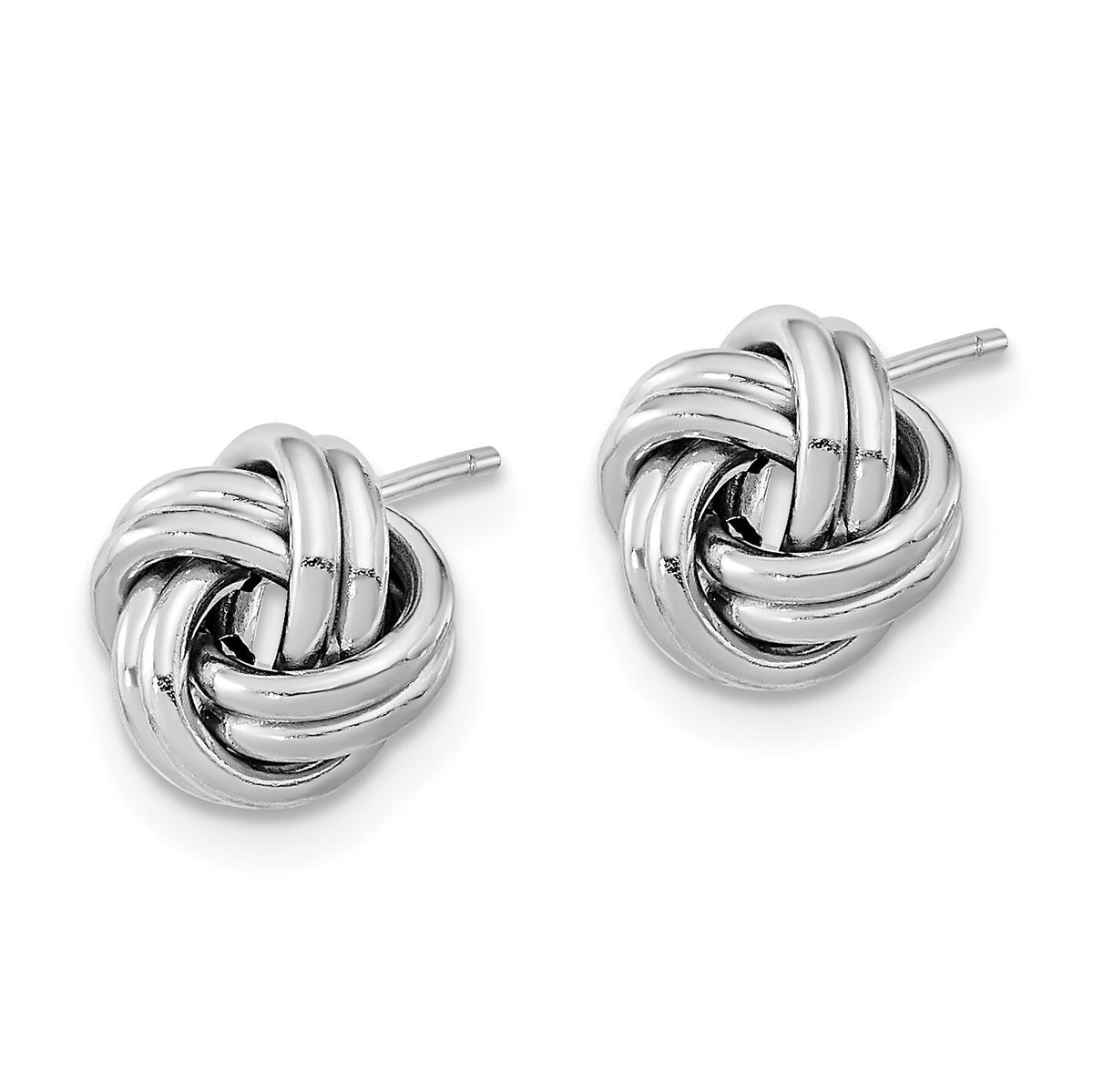 14k White Gold Polished Double Love Knot Post Earrings-TL1055W