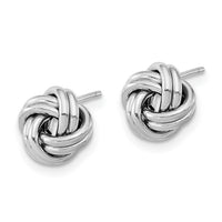 14k White Gold Polished Double Love Knot Post Earrings-TL1055W