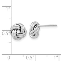 14k White Gold Polished Double Love Knot Post Earrings-TL1055W