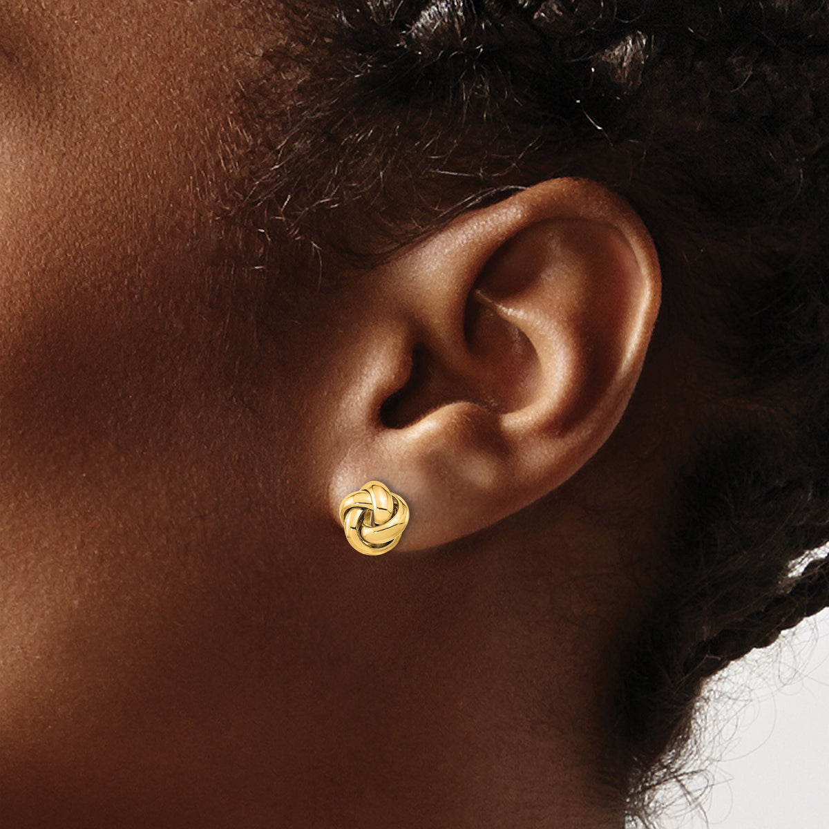 14K Polished Love Knot Post Earrings-TL1056