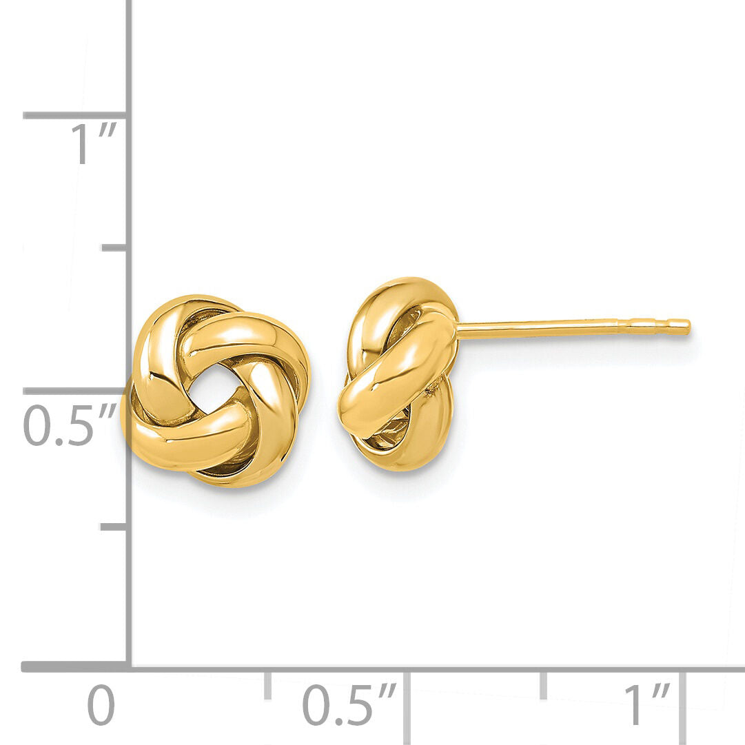 14K Polished Love Knot Post Earrings-TL1056