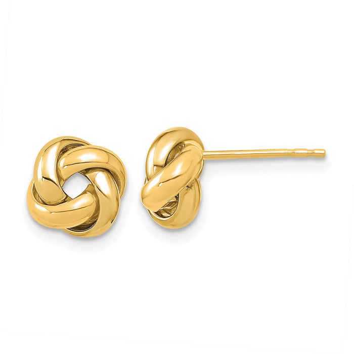14K Polished Love Knot Post Earrings-TL1056