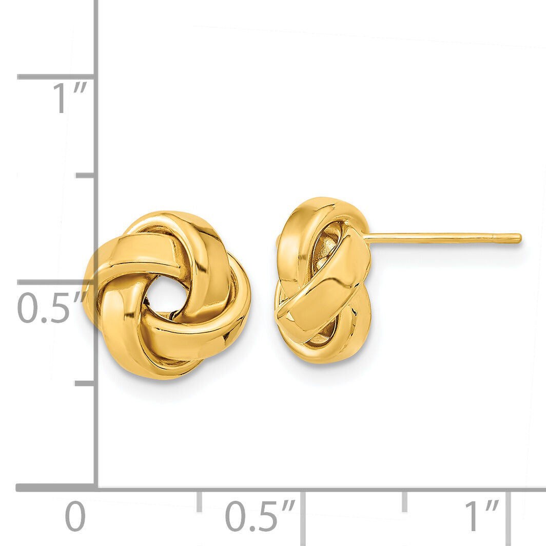 14k Polished Love Knot Post Earrings-TL1057