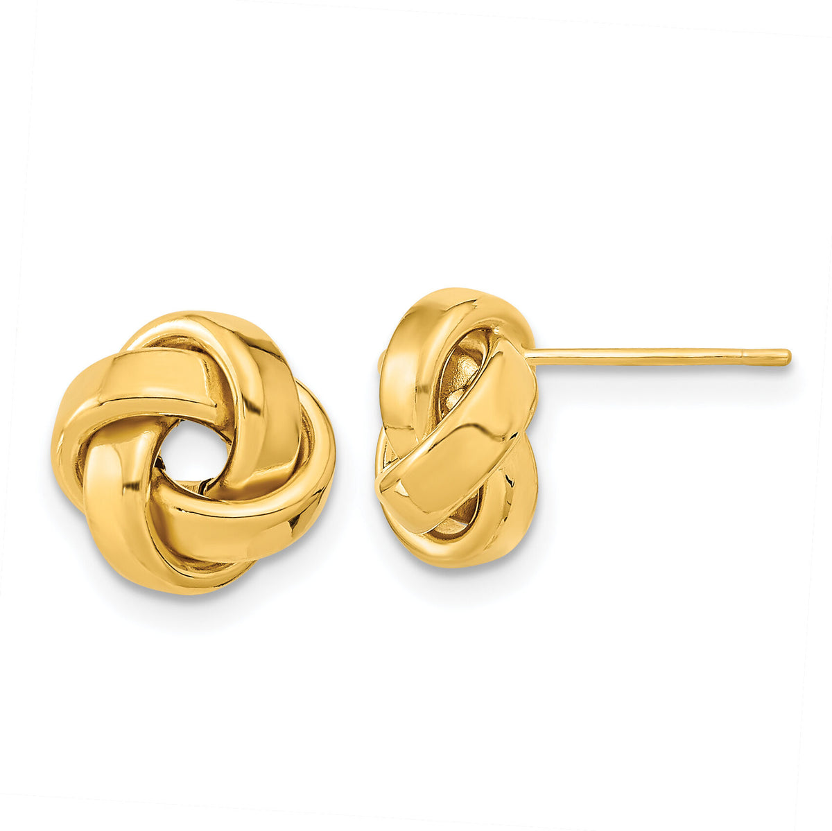 14k Polished Love Knot Post Earrings-TL1057