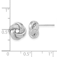 14k White Gold Polished Love Knot Post Earrings-TL1057W