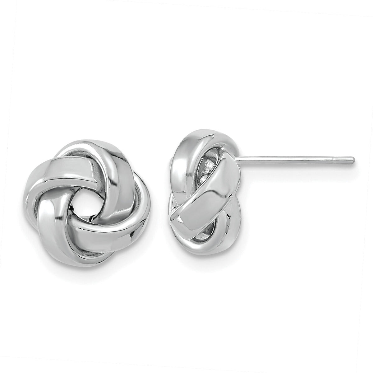 14k White Gold Polished Love Knot Post Earrings-TL1057W